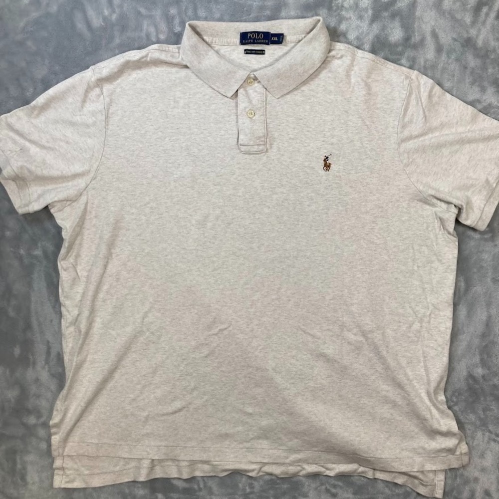 Polo Ralph Lauren Polo Shirt Mens 2XL Grey‎ Flesh Pony Short Sleeve PIMA Soft - Picture 5 of 9